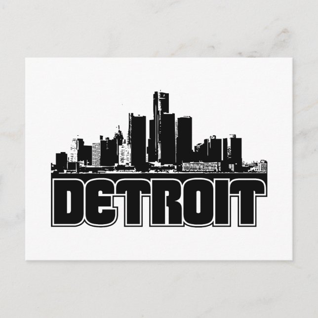 Detroit Skyline Postcard (Front)