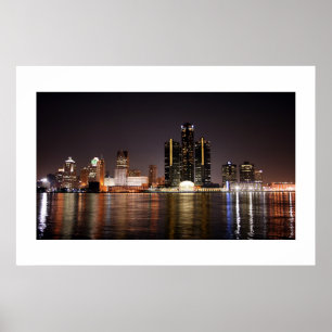 Detroit Skyline Poster