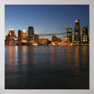 Detroit Skyline Poster