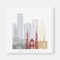 Detroit skyline poster