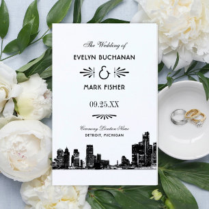Detroit Skyline Wedding Ceremony Programs