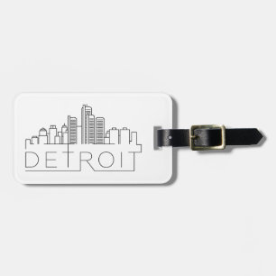 Detroit Stylised Skyline Luggage Tag