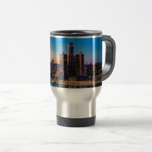 Detroit Sunset Travel Mug