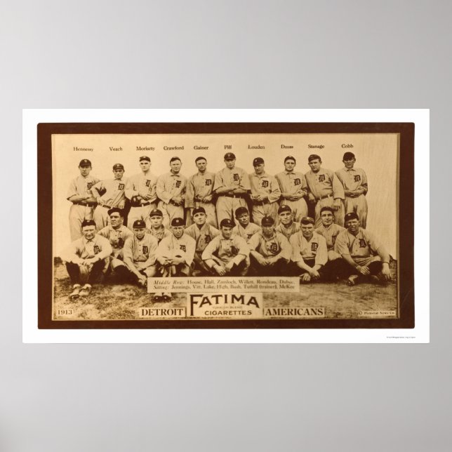 Detroit Tigers Baseball 1913 Poster (Front)