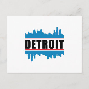 Detroit USA City Cityscape Skyline Funny Gift Idea Postcard