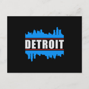 Detroit USA City Cityscape Skyline Trip Funny Gift Postcard