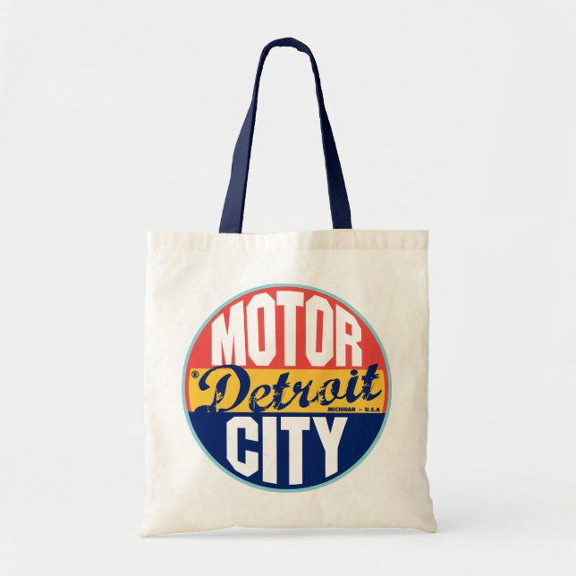 Detroit Vintage Label Tote Bag (Front)