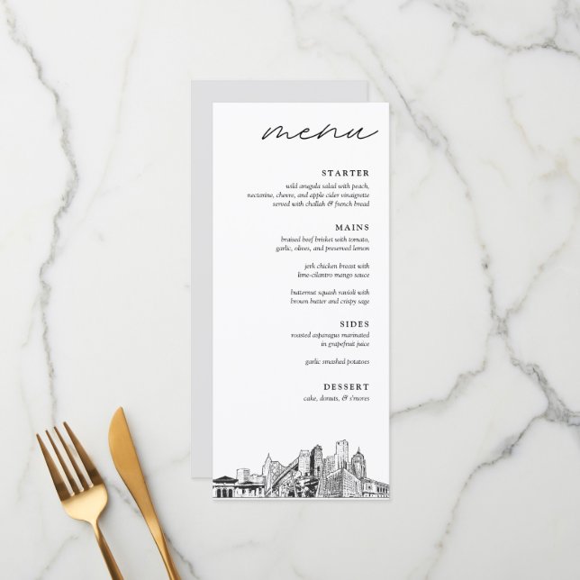 Detroit Wedding Dinner Menu (Front/Back In Situ)