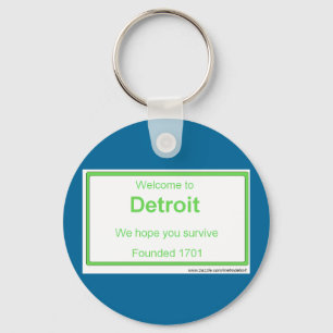 Detroit welcome key ring