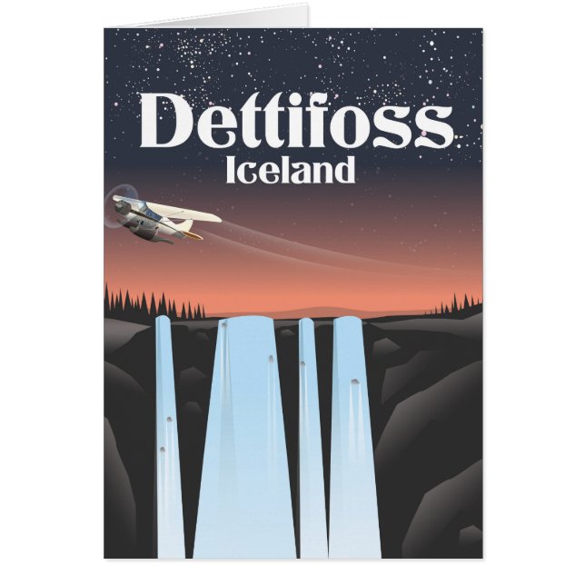 Dettifoss Iceland travel poster. (Front)
