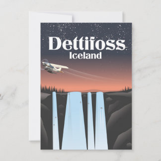 Dettifoss Iceland travel poster. Invitation