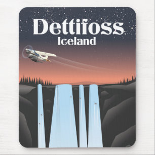 Dettifoss Iceland travel poster. Mouse Mat