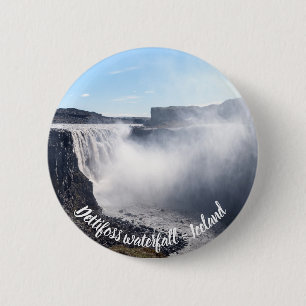 Dettifoss Waterfall in Vatnajokull NP - Iceland 6 Cm Round Badge