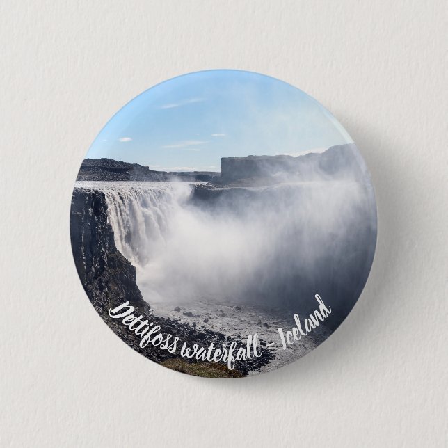 Dettifoss Waterfall in Vatnajokull NP - Iceland 6 Cm Round Badge (Front)