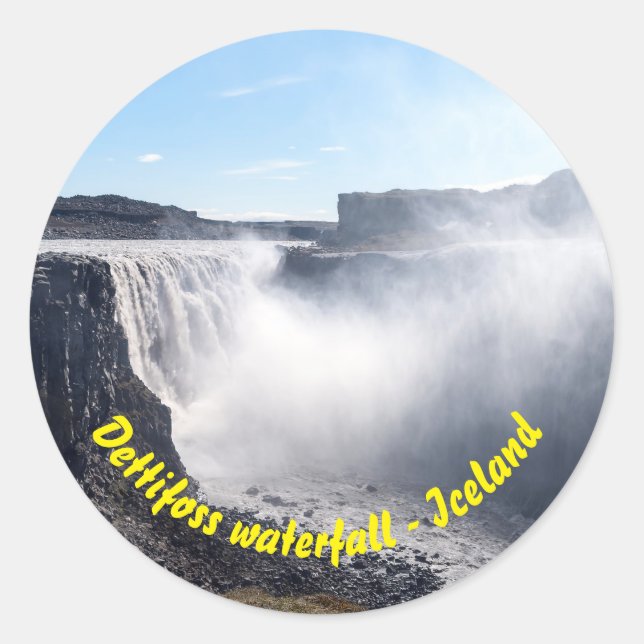 Dettifoss Waterfall in Vatnajokull NP - Iceland Classic Round Sticker (Front)