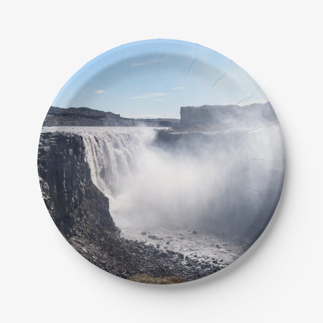 Dettifoss Waterfall in Vatnajokull NP - Iceland Paper Plate (Front)