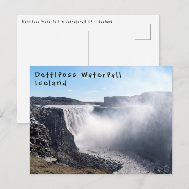 Dettifoss Waterfall in Vatnajokull NP - Iceland Postcard (Front/Back)