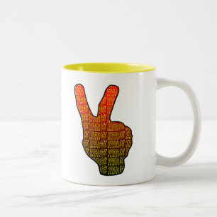 DEUCES-Black-Red-Black-Yellow Two-Tone Coffee Mug