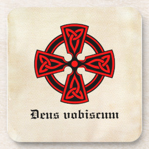 Deus Vobiscum Celtic Cross Coaster