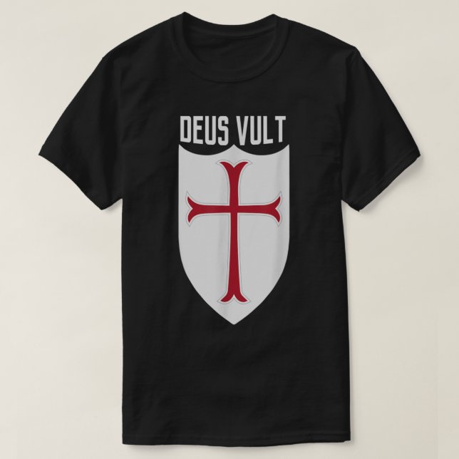 Deus Vult God Wills It Crusader Meme T-Shirt (Design Front)