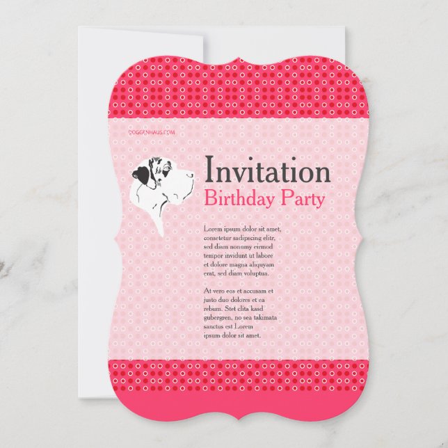 Deutche Doggen Einladung Invitation (Front)