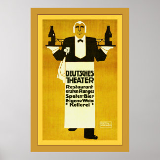 Deutches Theatre Restaurant ~ Vintage Advertising Poster