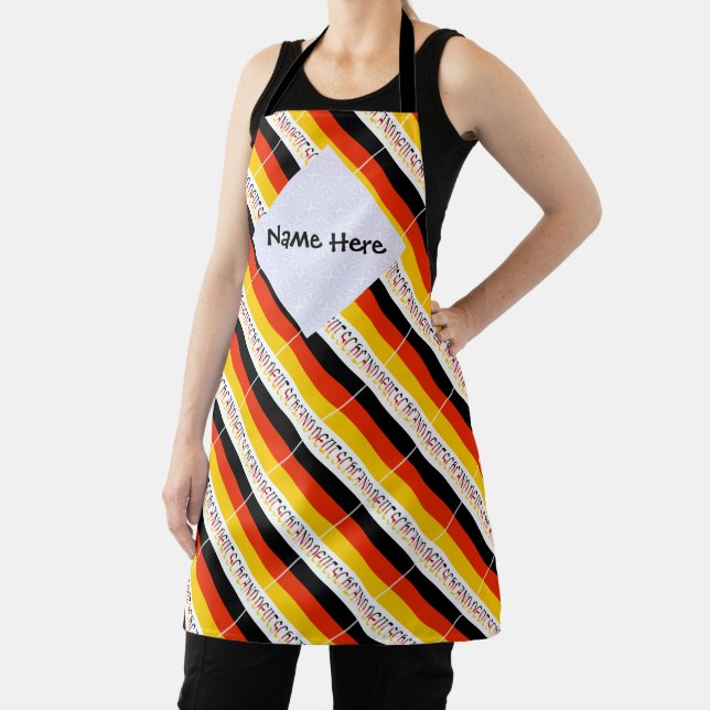 Deutchland and German Flag Tiled with Your Name Apron (Insitu)