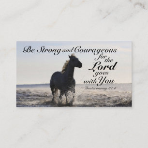Deuteronomy 31:6 Be Strong and Courageous, Horse Business Card
