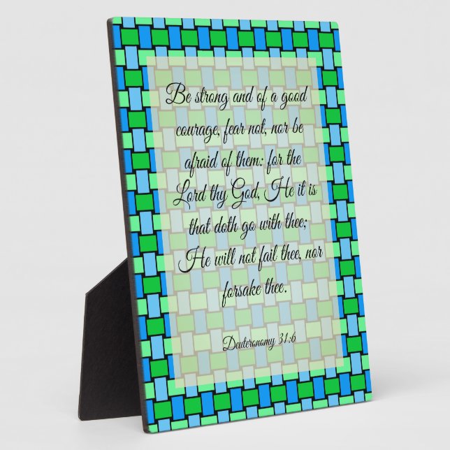 Deuteronomy 31:6  plaque (Side)
