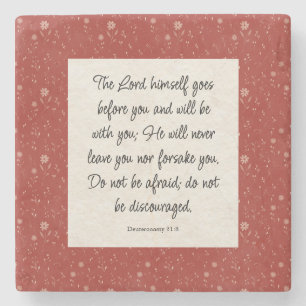 Deuteronomy 31:8 Bible Verse Image Paper Napkin Stone Coaster