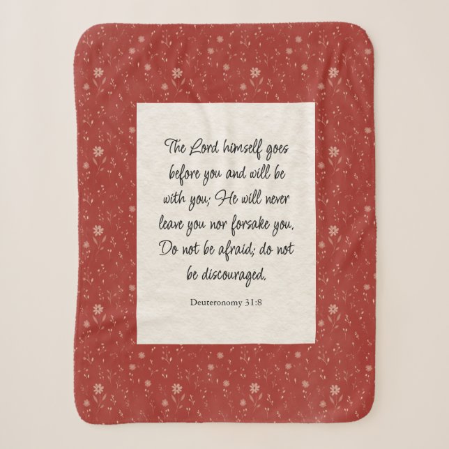 Deuteronomy 31:8 Bible Verse Image  Sherpa Blanket (Front)