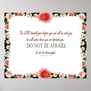 Deuteronomy 31:8, do not be discouraged, Décor Poster