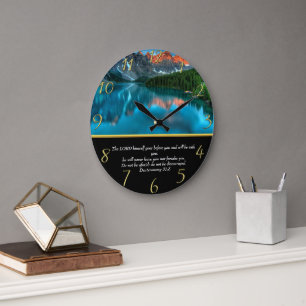 Deuteronomy 31:8 moutain lake large clock