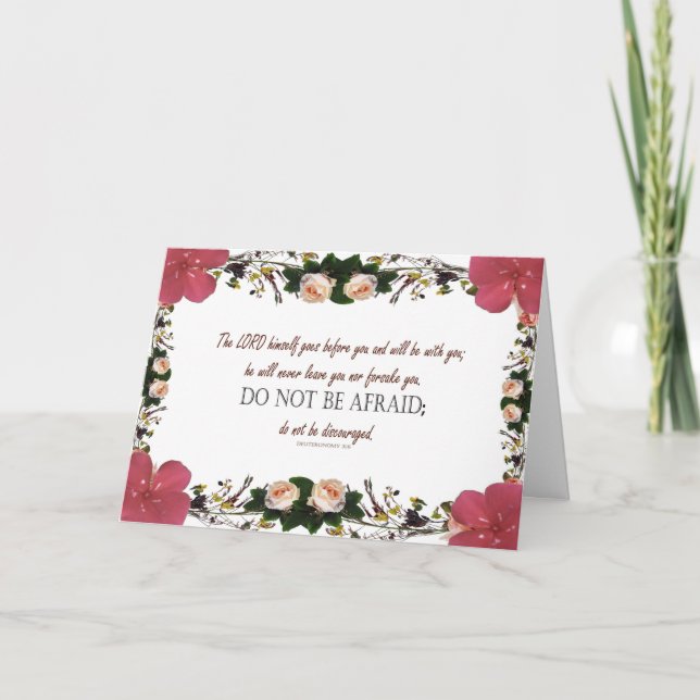 Deuteronomy 31 Flower Postcard do not be afraid (Front)