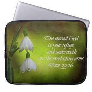 Deuteronomy 33:26 Eternal Refuge Inspirational Laptop Sleeve