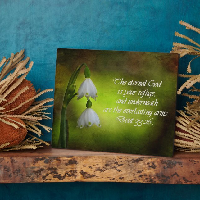 Deuteronomy 33:26 Eternal Refuge Inspirational Plaque (Side)