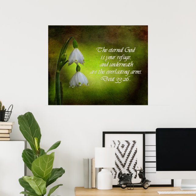 Deuteronomy 33:26 Eternal Refuge Inspirational Poster (Home Office)