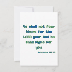 Deuteronomy 3:22 KJV Bible Verse Flat Greeting Card