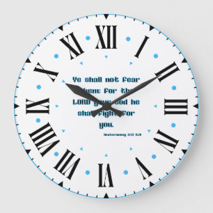 Deuteronomy 3:22 KJV Bible Verse II Roman Numeral Large Clock