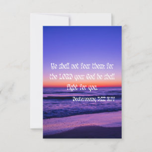 Deuteronomy 3:22 KJV Bible Verse Pic Flat Greeting Card