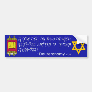 Deuteronomy 4:29 Jewish Torah Bumper Sticker
