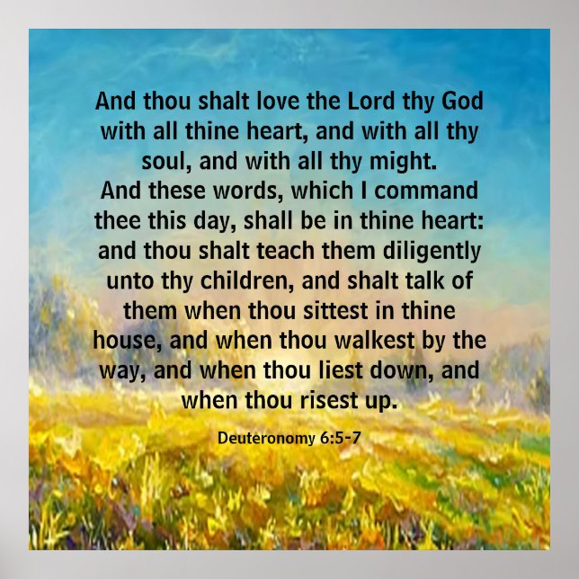 Deuteronomy 6:5-7  poster (Front)