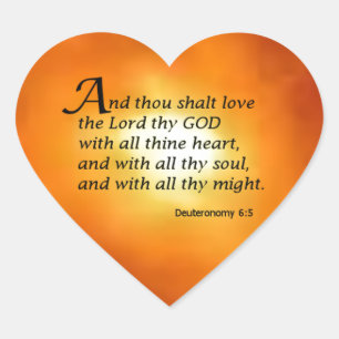 Deuteronomy 6:5 heart sticker