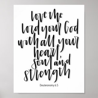 Deuteronomy 6:5 - Love the Lord - Lettered Poster