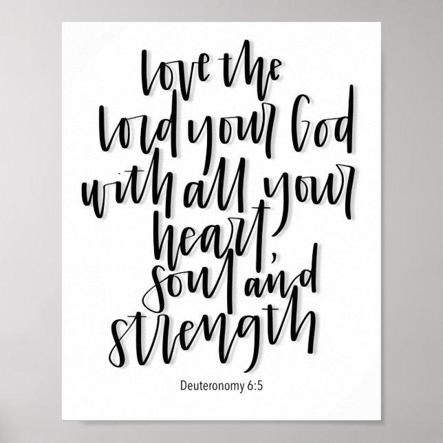 Deuteronomy 6:5 - Love the Lord - Lettered Poster (Front)
