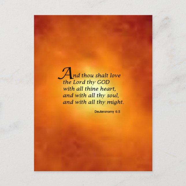 Deuteronomy 6:5 postcard (Front)