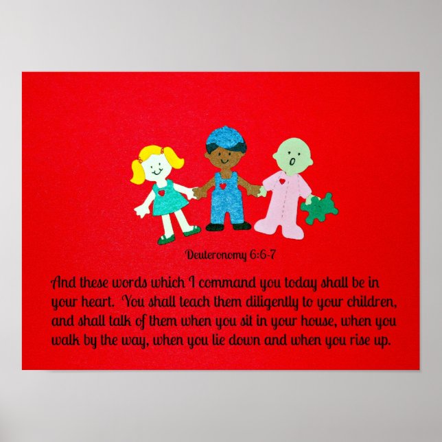 Deuteronomy 6:6-7 And these words which I command Poster (Front)