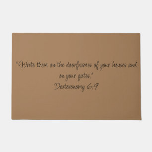 Deuteronomy 6:9 Biblical Scripture Faith Based Doormat
