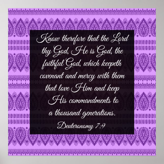 Deuteronomy 7:9 poster (Front)