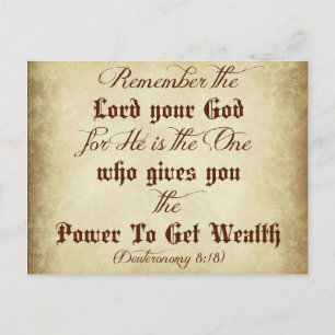 Deuteronomy Bible Remember the Lord your God Postcard